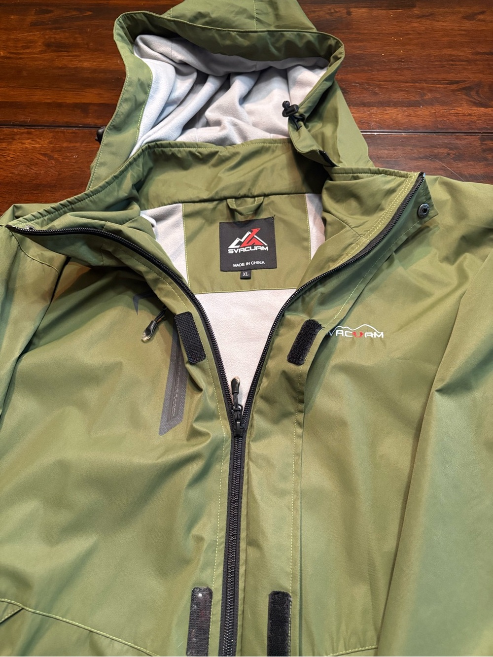 Men’s XL Olive Green Fleece Lined Rain Jacket